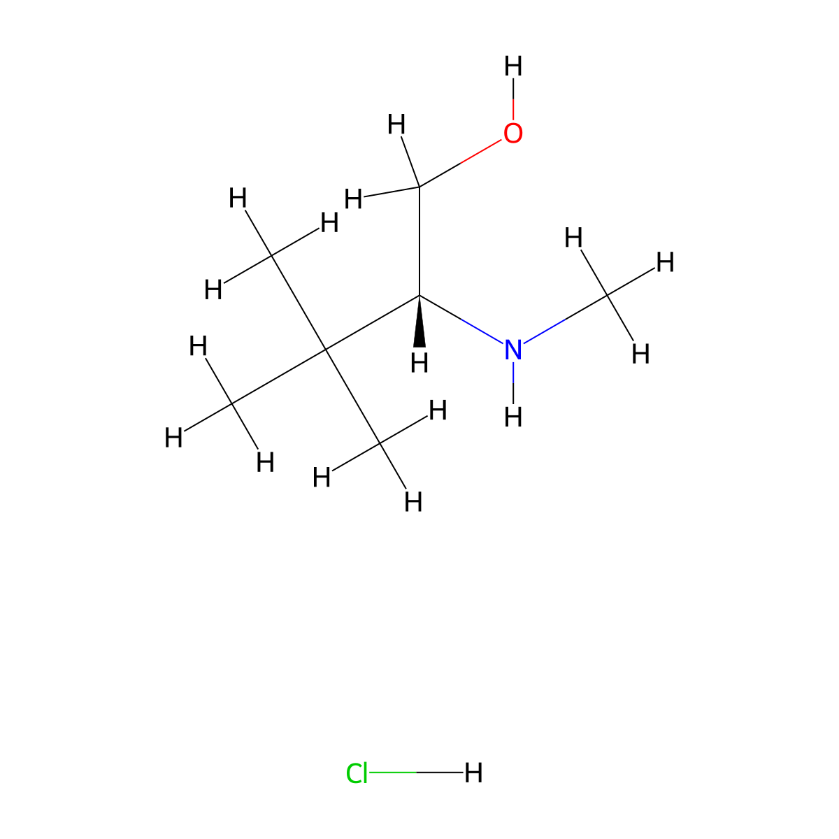 (2R)-3,3-dimethyl-2-(methylamino)butan-1-ol hydrochloride molecular structure, CAS 2994285-77-5
