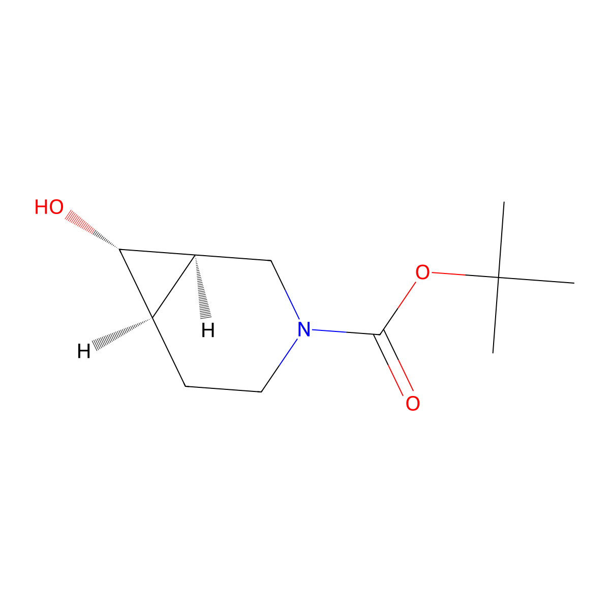 tert-butyl (1R,6R,7S)-7-hydroxy-3-azabicyclo[4.1.0]heptane-3-carboxylate molecular structure, CAS 2994292-08-7
