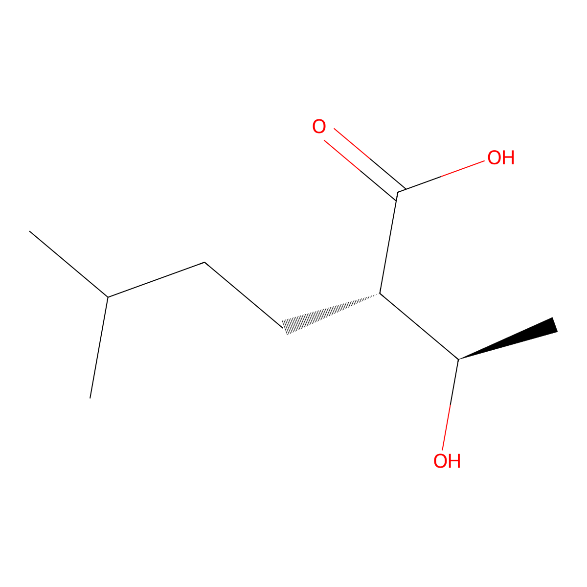 (2S)-2-((1R)-1-hydroxyethyl)-5-methylhexanoic acid molecular structure, CAS 2994292-80-5