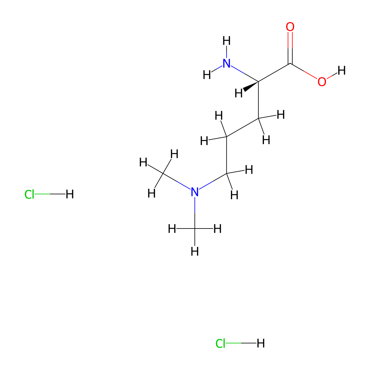 (2S)-2-amino-5-(dimethylamino)pentanoic acid dihydrochloride molecular structure, CAS 2994292-87-2