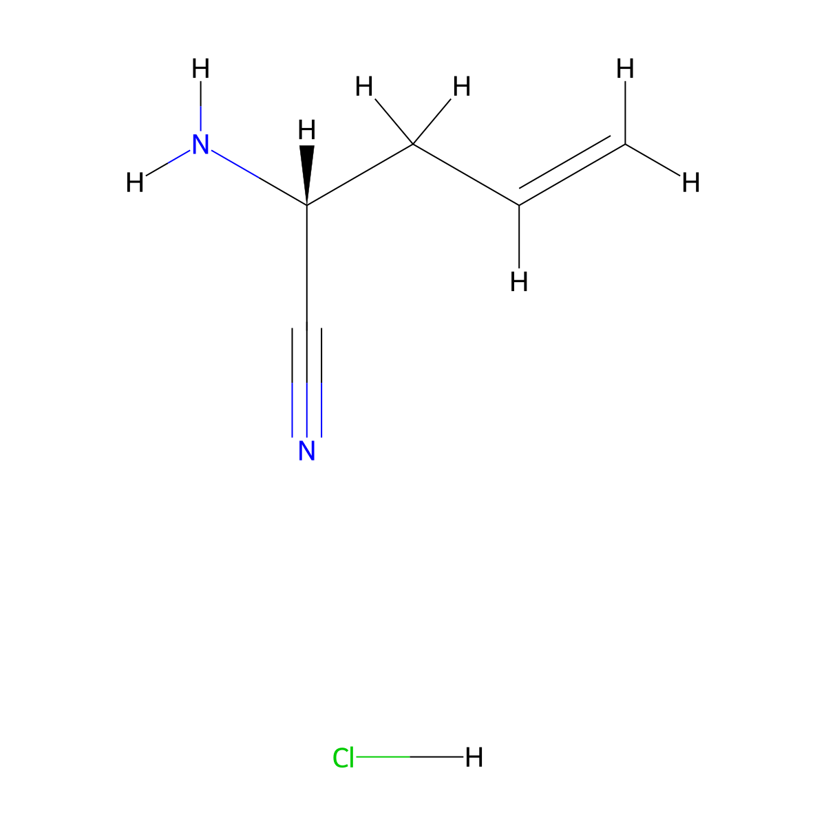 (2R)-2-aminopent-4-enenitrile hydrochloride molecular structure, CAS 2994292-97-4