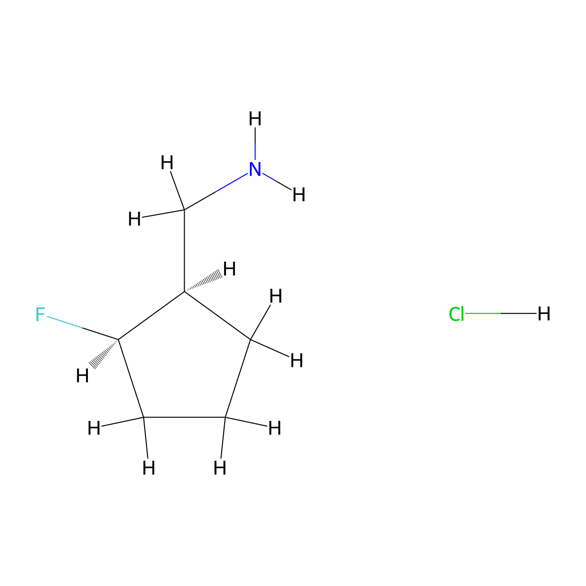 [(1R,2R)-2-fluorocyclopentyl]methanamine;hydrochloride molecular structure, CAS 2994293-15-9