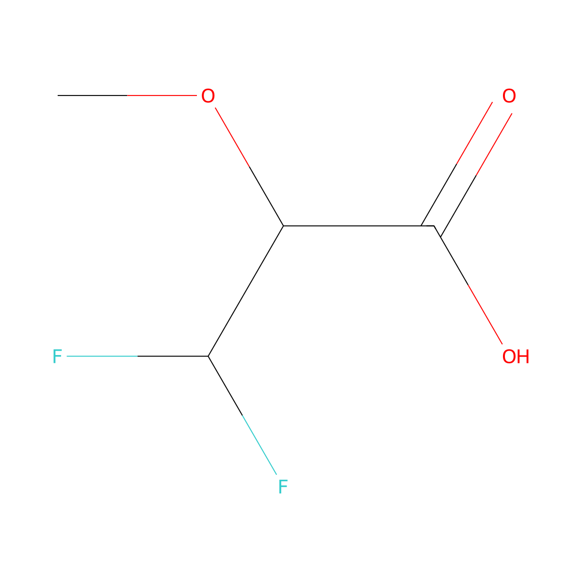 (2S)-3,3-difluoro-2-methoxypropanoic acid molecular structure, CAS 2994293-18-2