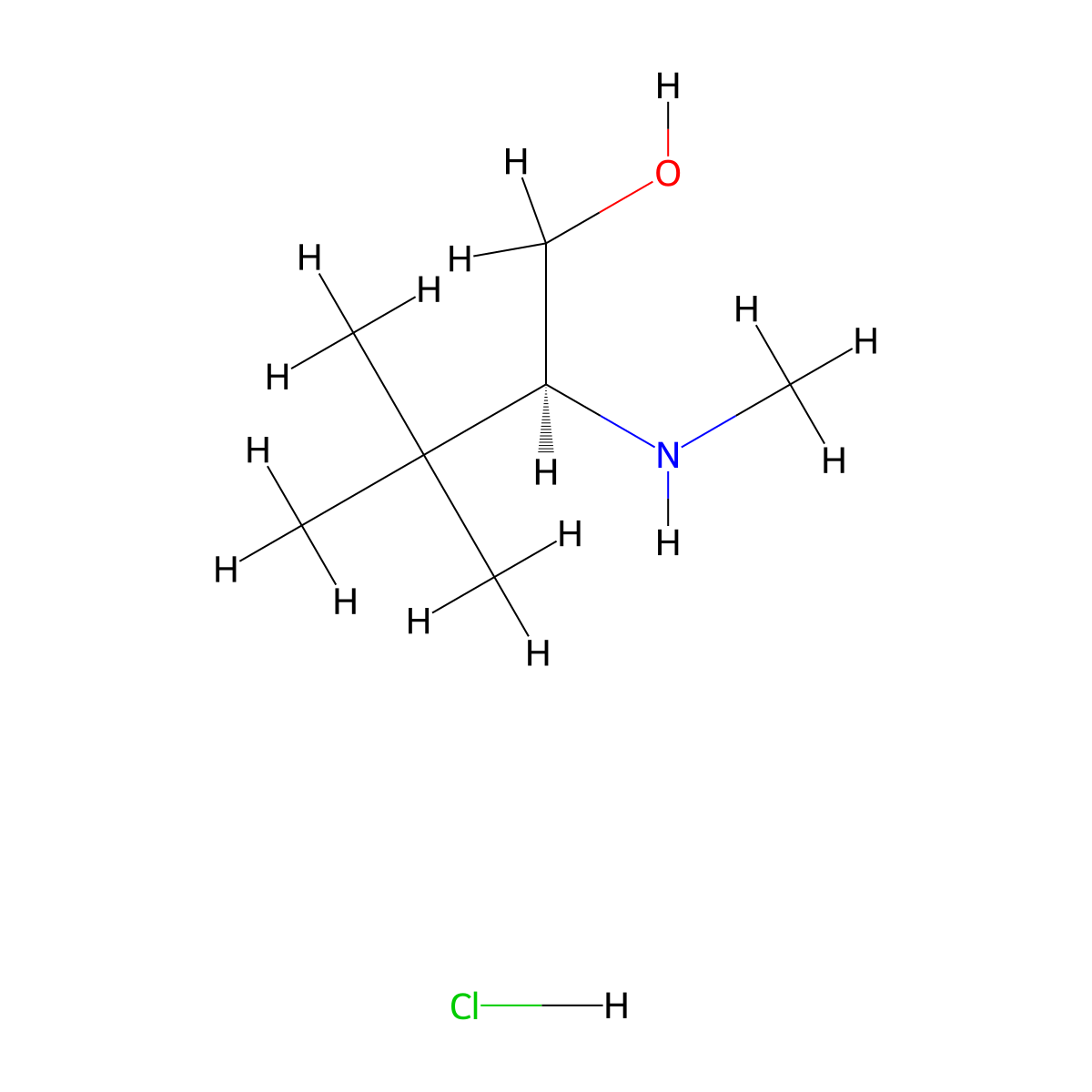 (2S)-3,3-dimethyl-2-(methylamino)butan-1-ol;hydrochloride molecular structure, CAS 2994293-25-1