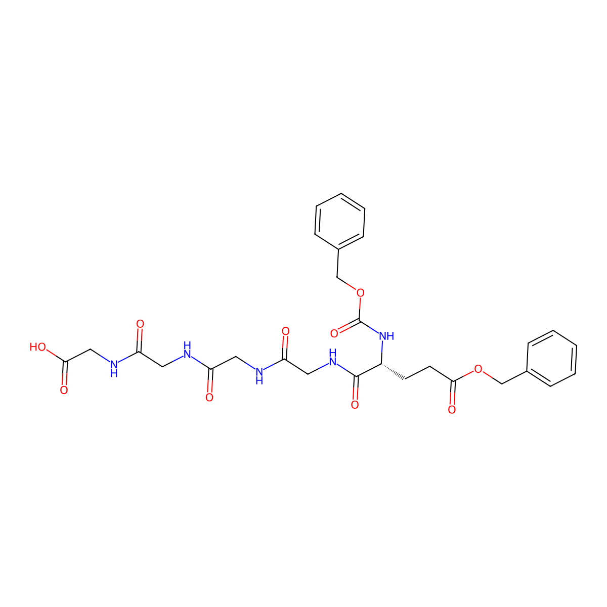 Cbz-D-Glu(Bn)-Gly-Gly-Gly-Gly molecular structure, CAS 2994293-30-8