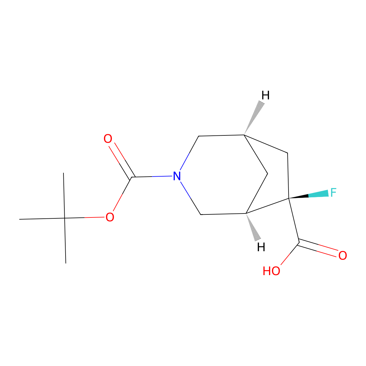 rac-(1R,5R,6R)-3-[(tert-butoxy)carbonyl]-6-fluoro-3-azabicyclo[3.2.1]octane-6-carboxylic acid molecular structure, CAS 2994294-04-9