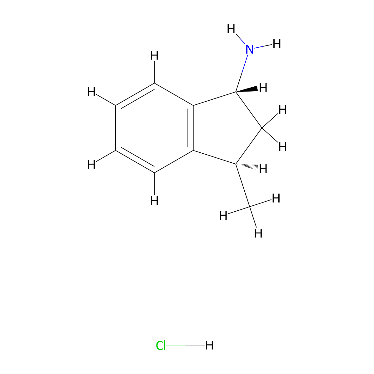 (1R,3R)-3-Methyl-2,3-dihydro-1H-inden-1-amine hydrochloride molecular structure, CAS 2994294-13-0