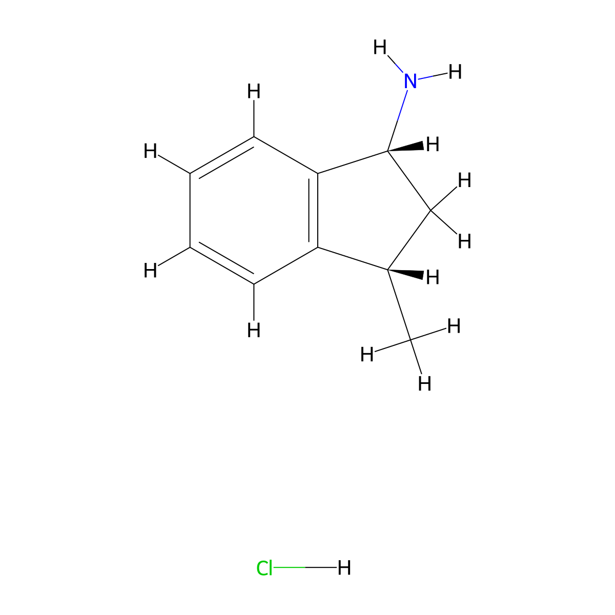 (1R,3S)-3-methyl-2,3-dihydro-1H-inden-1-amine hydrochloride molecular structure, CAS 2994294-73-2