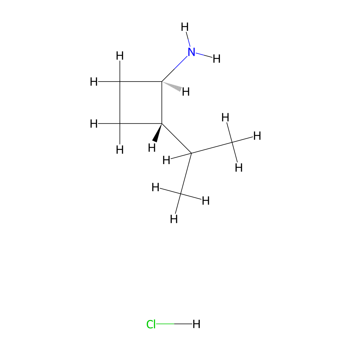 rac-(1R,2S)-2-(propan-2-yl)cyclobutan-1-amine hydrochloride molecular structure, CAS 2994294-81-2