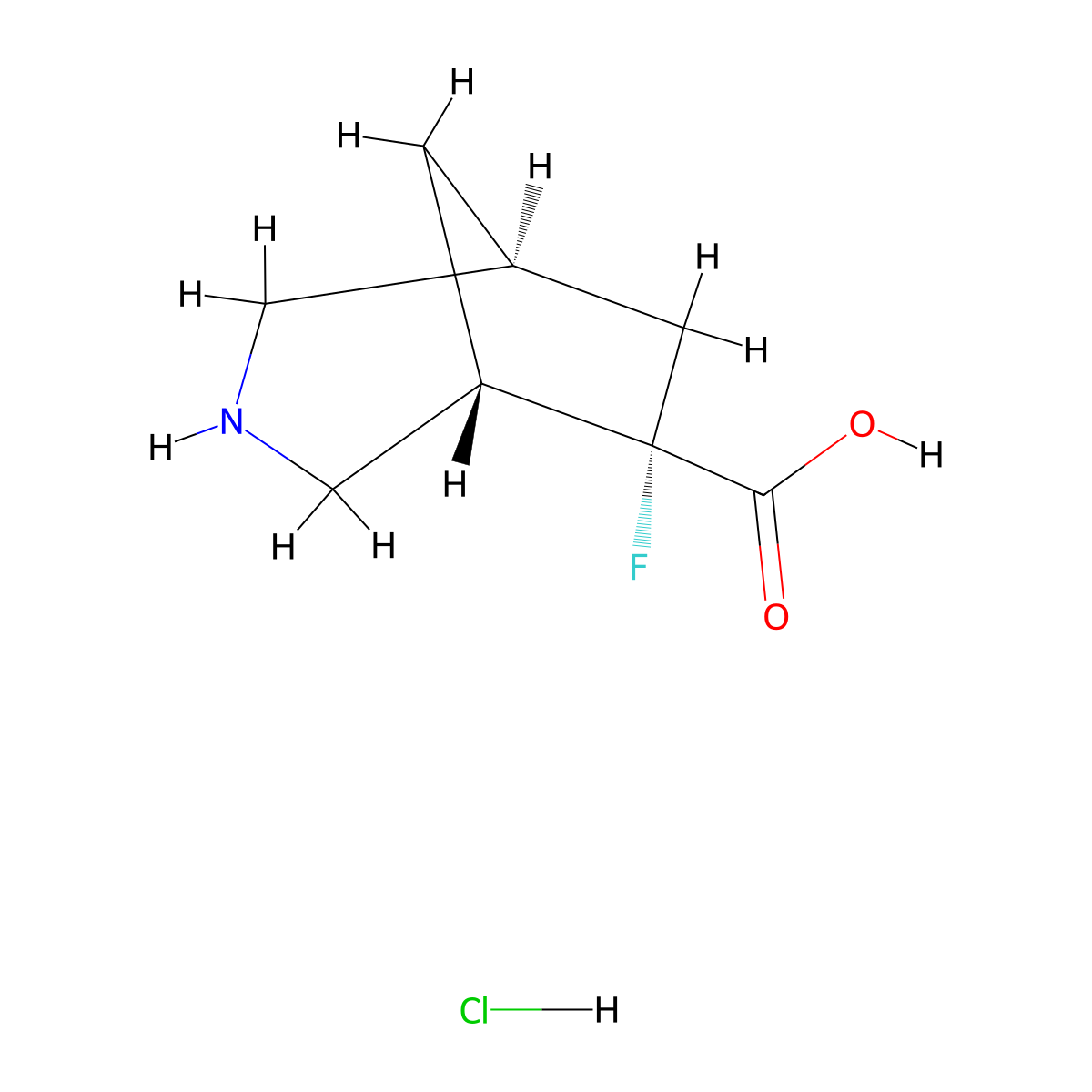 rac-(1R,5R,6R)-6-fluoro-3-azabicyclo[3.2.1]octane-6-carboxylic acid hydrochloride molecular structure, CAS 2994294-87-8