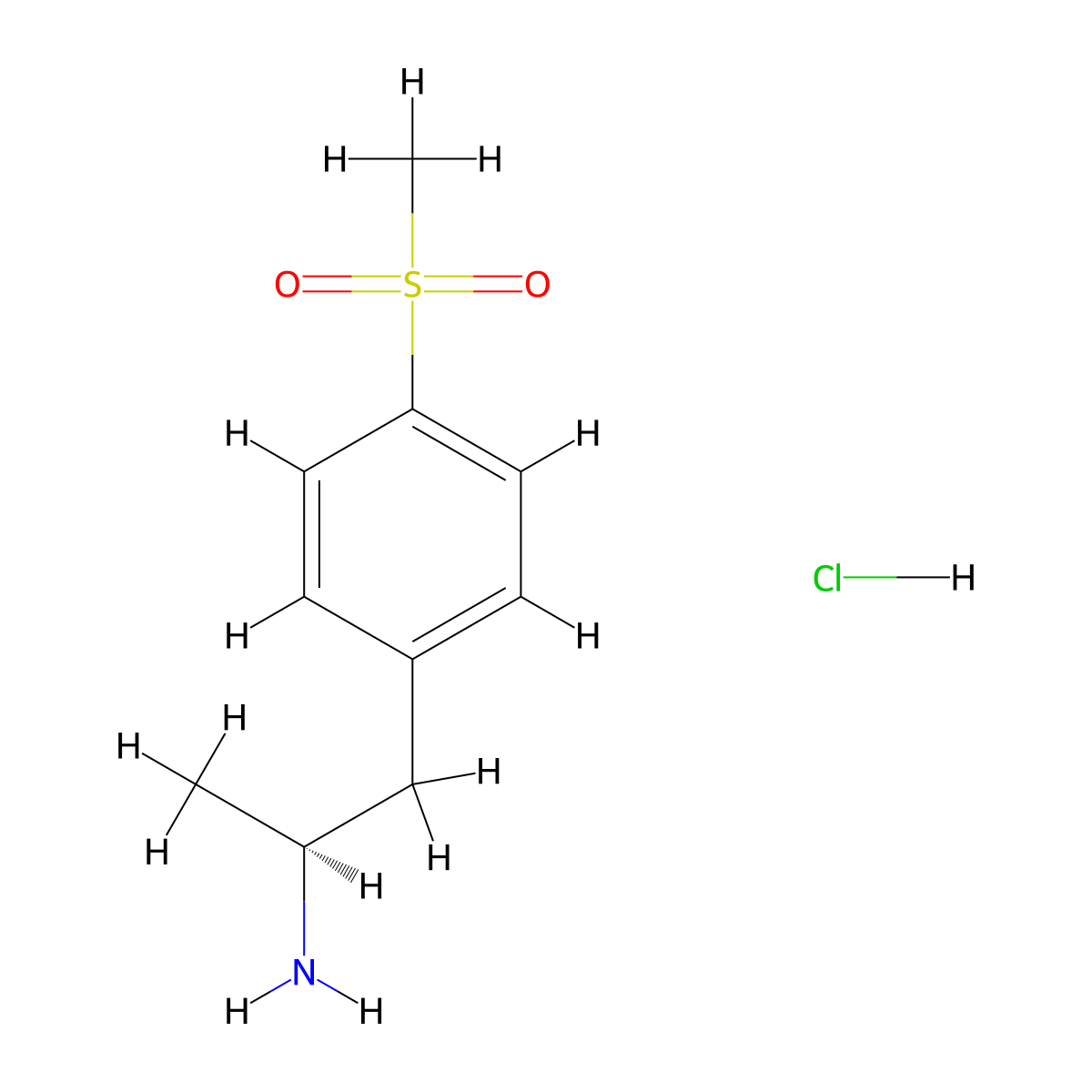 (S)-1-(4-(methylsulfonyl)phenyl)propan-2-amine hydrochloride molecular structure, CAS 2994295-09-7