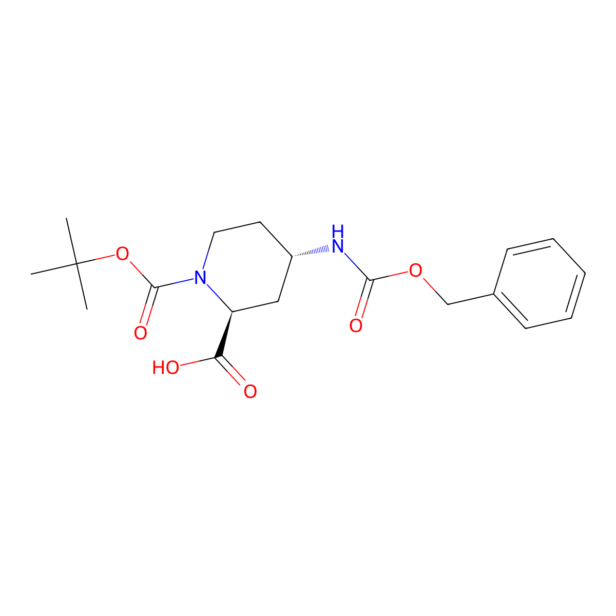 (2S,4S)-4-(Cbz-amino)-1-Boc-piperidine-2-carboxylic Acid molecular structure, CAS 2994295-14-4