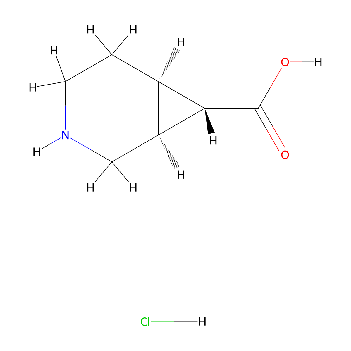 rac-(1R,6S,7R)-3-azabicyclo[4.1.0]heptane-7-carboxylic acid hydrochloride molecular structure, CAS 2994295-21-3
