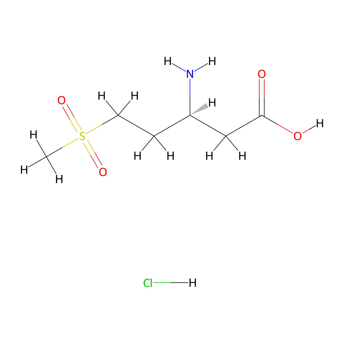 (3S)-3-amino-5-methanesulfonylpentanoic acid hydrochloride molecular structure, CAS 2994295-51-9
