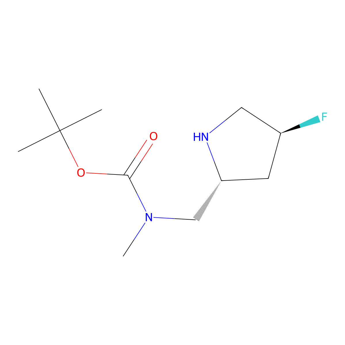 tert-butyl N-[[(2R,4S)-4-fluoropyrrolidin-2-yl]methyl]-N-methylcarbamate molecular structure, CAS 2994297-95-7