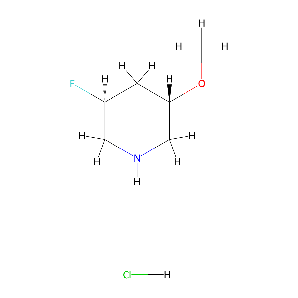 (3S,5S)-3-fluoro-5-methoxypiperidine hydrochloride molecular structure, CAS 2994298-05-2