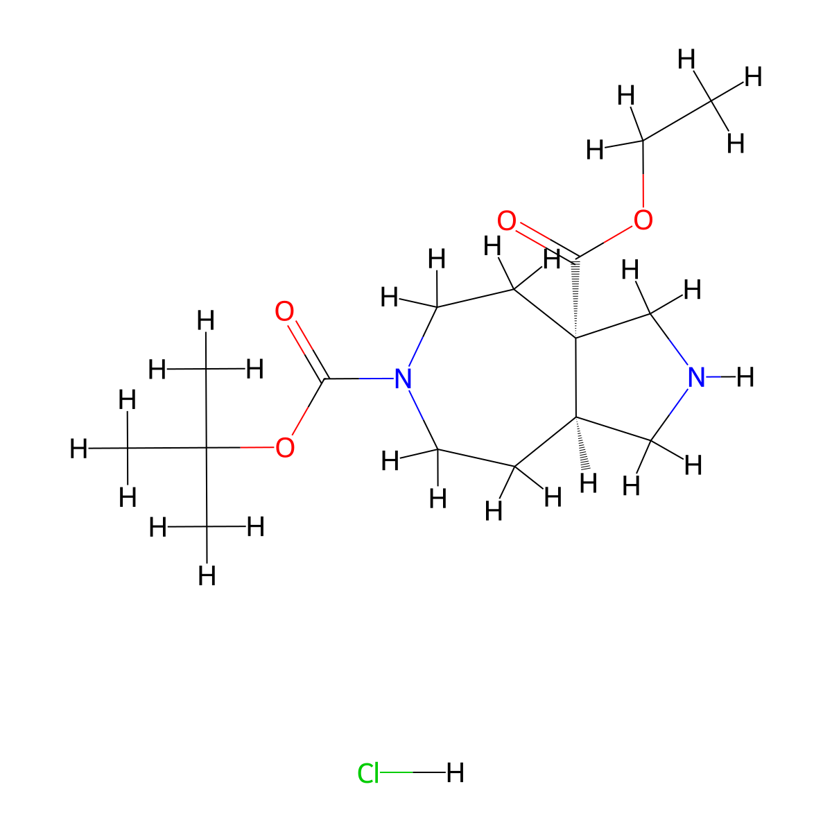 rac-6-tert-butyl 3a-ethyl (3aR,8aR)-decahydropyrrolo[3,4-d]azepine-3a,6-dicarboxylate hydrochloride molecular structure, CAS 2994298-13-2