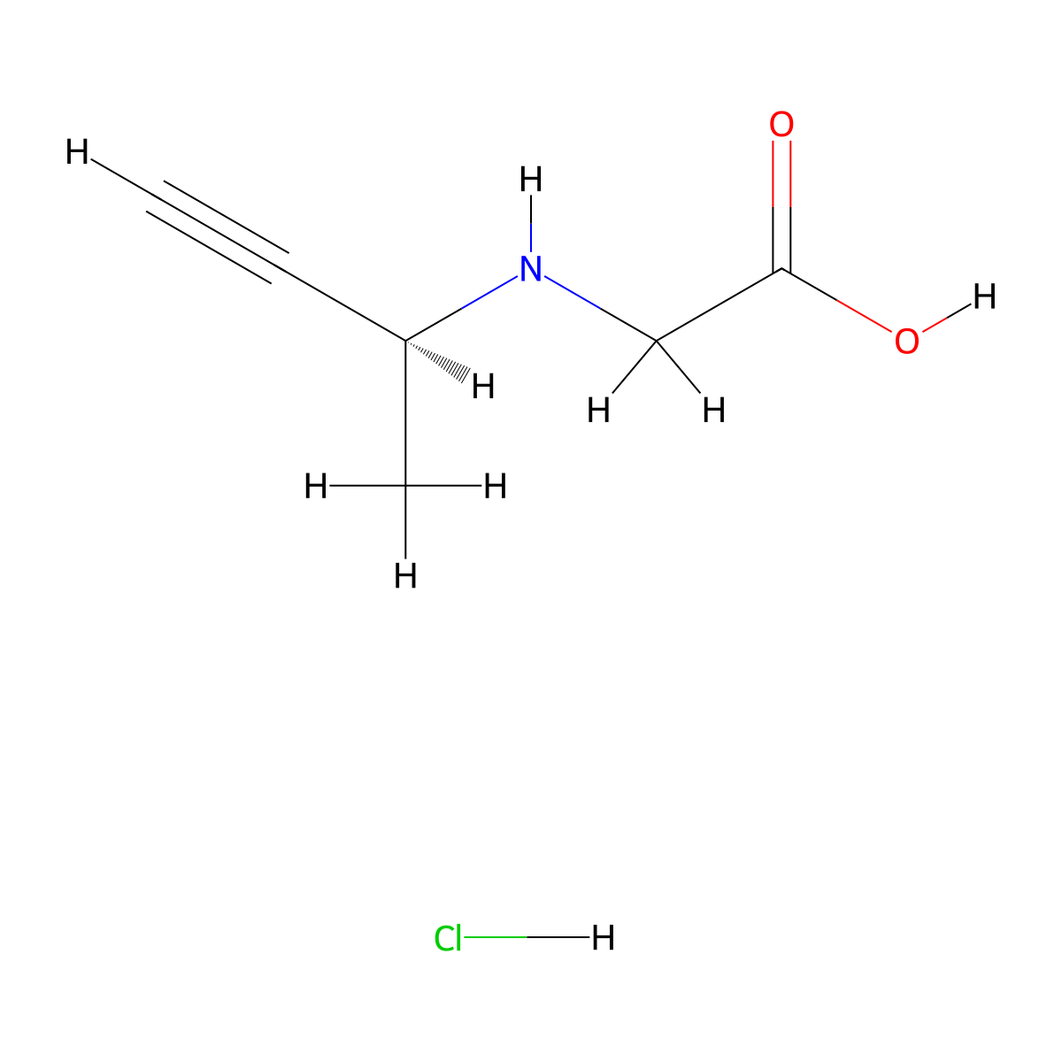 2-[[(2S)-but-3-yn-2-yl]amino]acetic acid;hydrochloride molecular structure, CAS 2994298-23-4