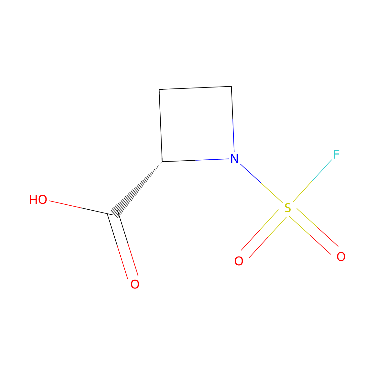 (2S)-1-(fluorosulfonyl)azetidine-2-carboxylic acid molecular structure, CAS 2994298-29-0