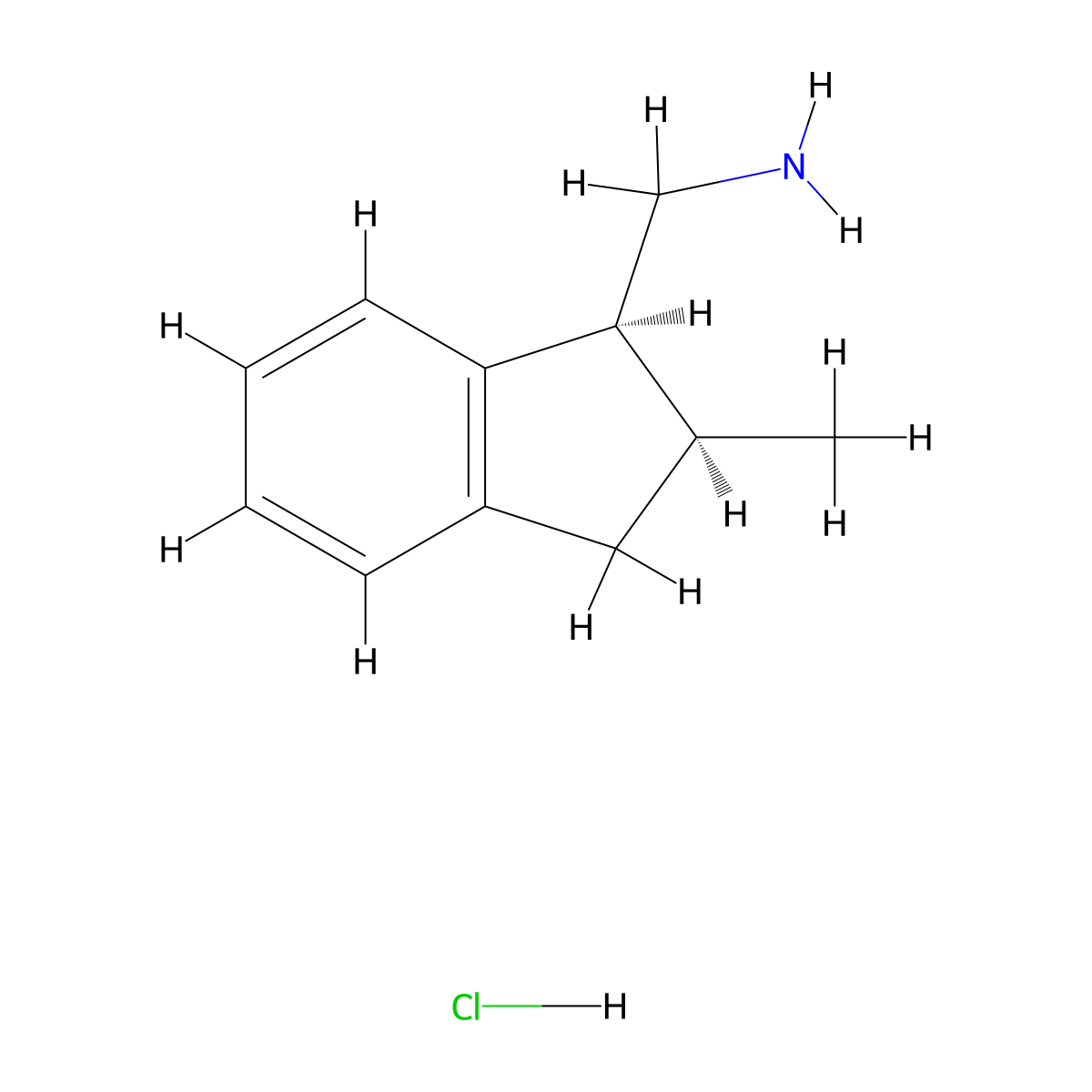 rac-1-[(1R,2R)-2-methyl-2,3-dihydro-1H-inden-1-yl]methanamine hydrochloride molecular structure, CAS 2994298-39-2