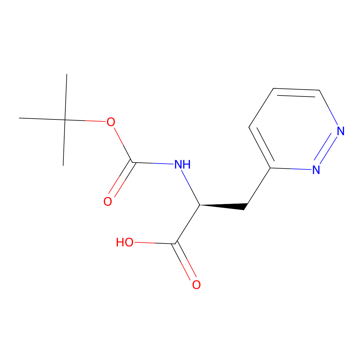 (2S)-2-{[(tert-butoxy)carbonyl]amino}-3-(pyridazin-3-yl)propanoic acid molecular structure, CAS 2994298-42-7