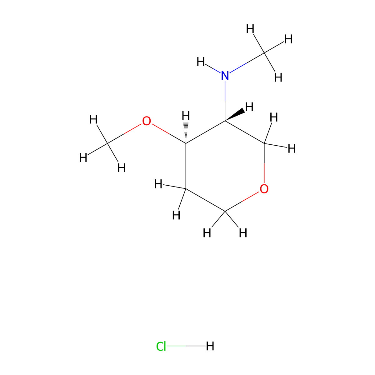 rac-(3R,4R)-4-methoxy-N-methyloxan-3-amine hydrochloride molecular structure, CAS 2994316-59-3