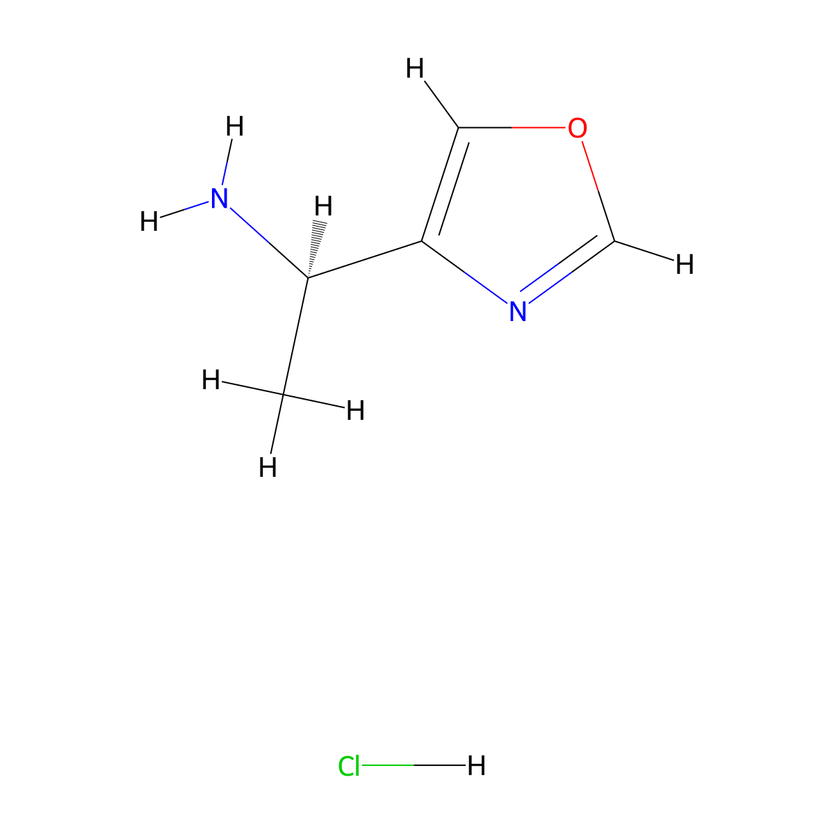 (1R)-1-(1,3-oxazol-4-yl)ethan-1-amine hydrochloride molecular structure, CAS 2994316-79-7