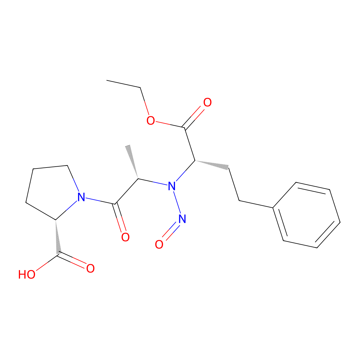 N-nitroso-enalapril molecular structure, CAS 2994317-06-3