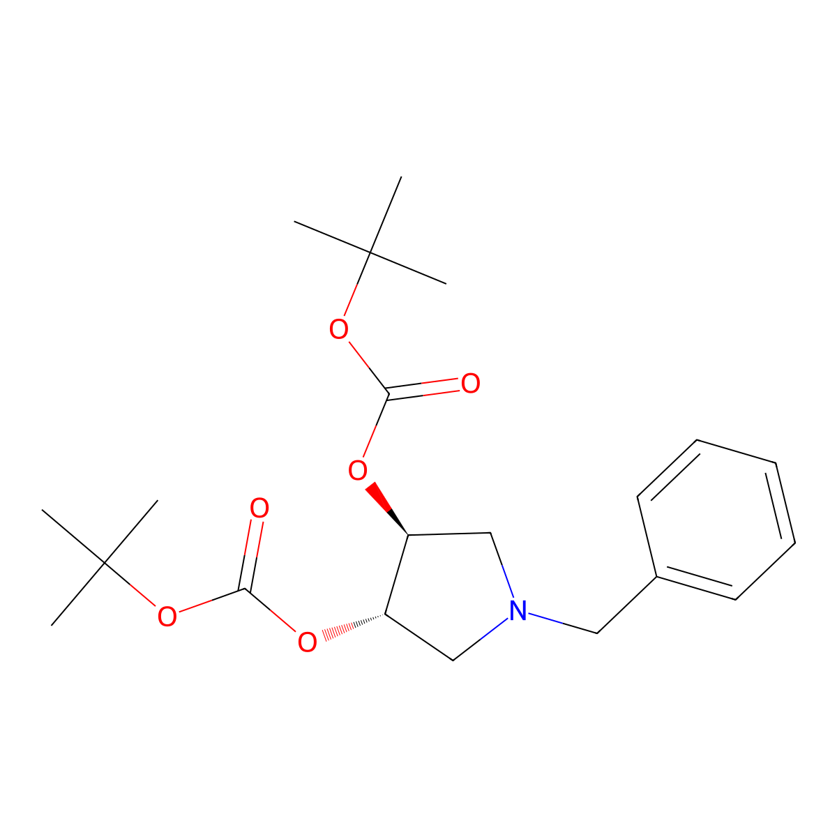 (3S,4S)-1-Benzyl-4-{[(tert-butoxy)carbonyl]oxypyrrolidin-3-YL tert-butyl carbonate molecular structure, CAS 2994317-18-7