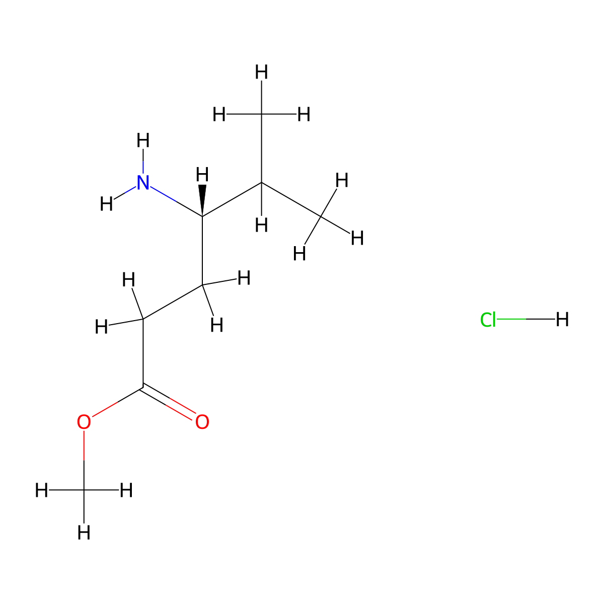 methyl (4S)-4-amino-5-methylhexanoate hydrochloride molecular structure, CAS 2994317-76-7