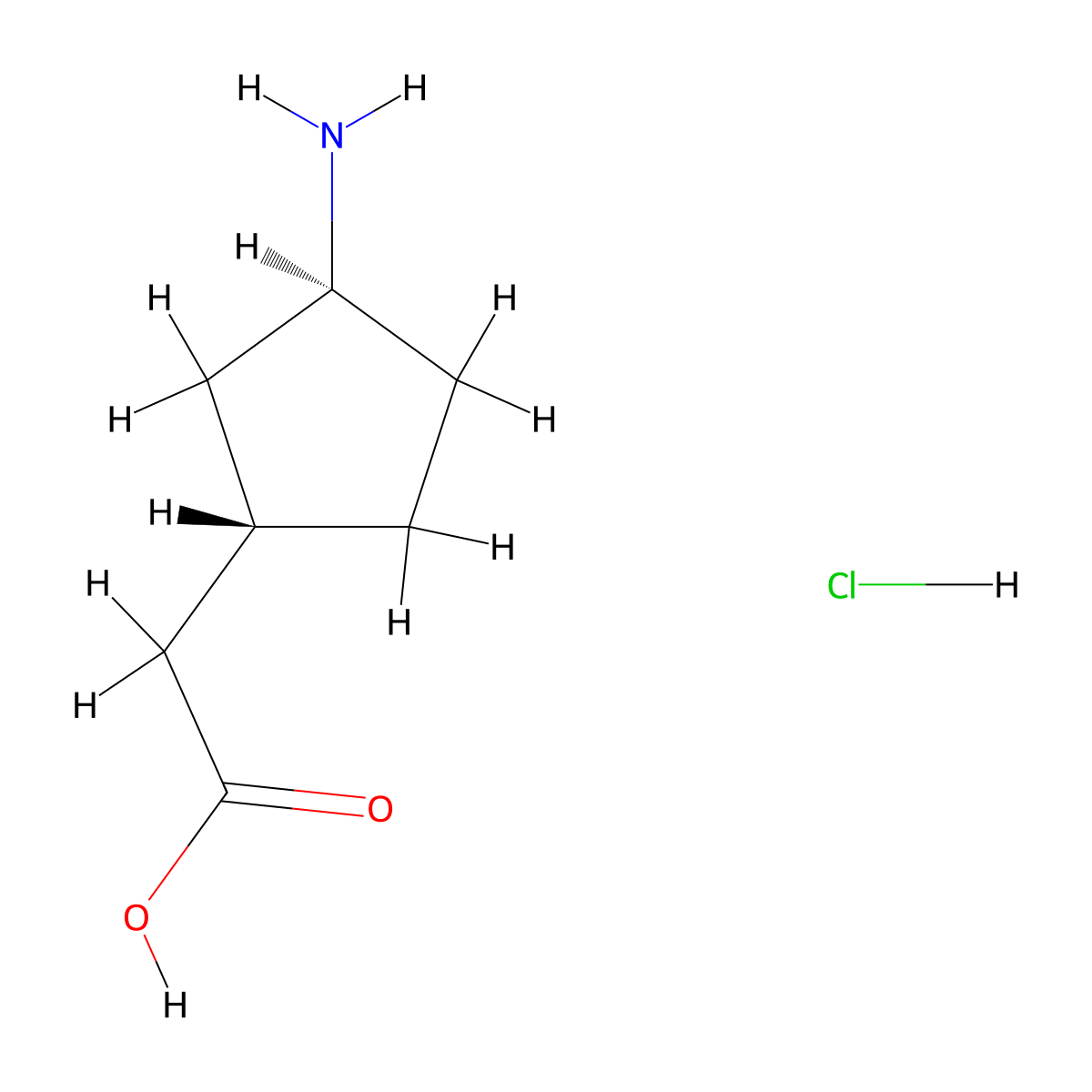 rac-2-[(1R,3R)-3-aminocyclopentyl]acetic acid hydrochloride molecular structure, CAS 2994318-28-2