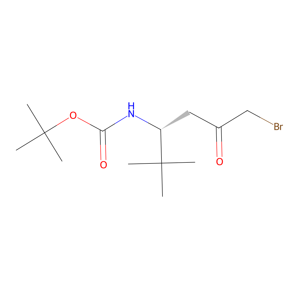tert-butyl N-[(3R)-6-bromo-2,2-dimethyl-5-oxohexan-3-yl]carbamate molecular structure, CAS 2994329-44-9