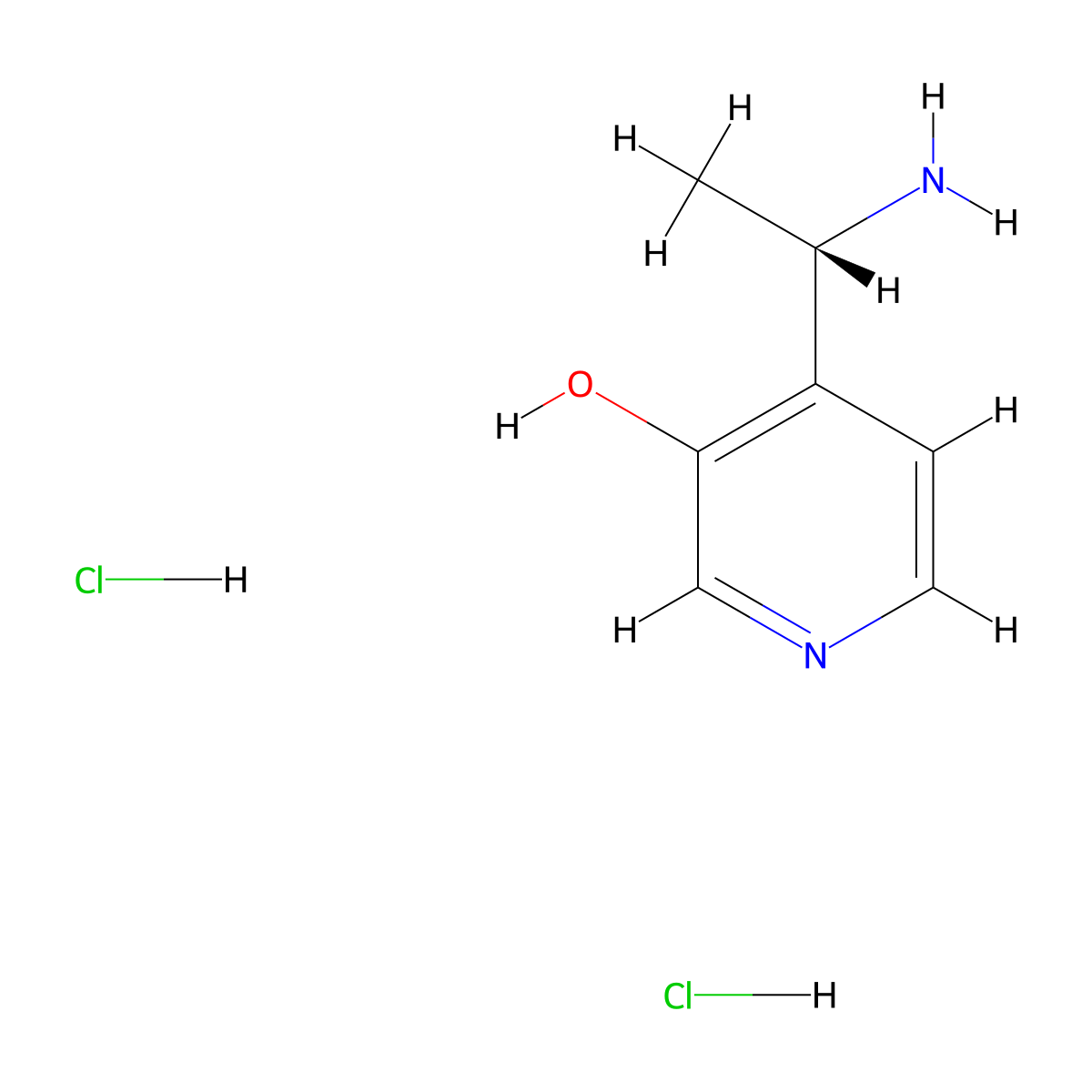 4-[(1S)-1-aminoethyl]pyridin-3-ol dihydrochloride molecular structure, CAS 2994329-51-8