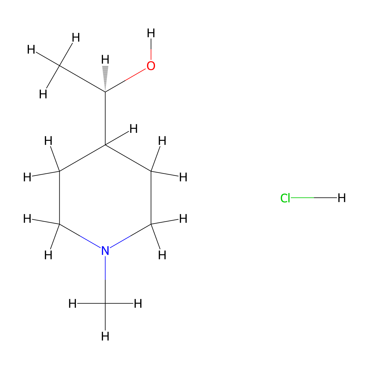 (1R)-1-(1-methylpiperidin-4-yl)ethan-1-ol hydrochloride molecular structure, CAS 2994329-58-5