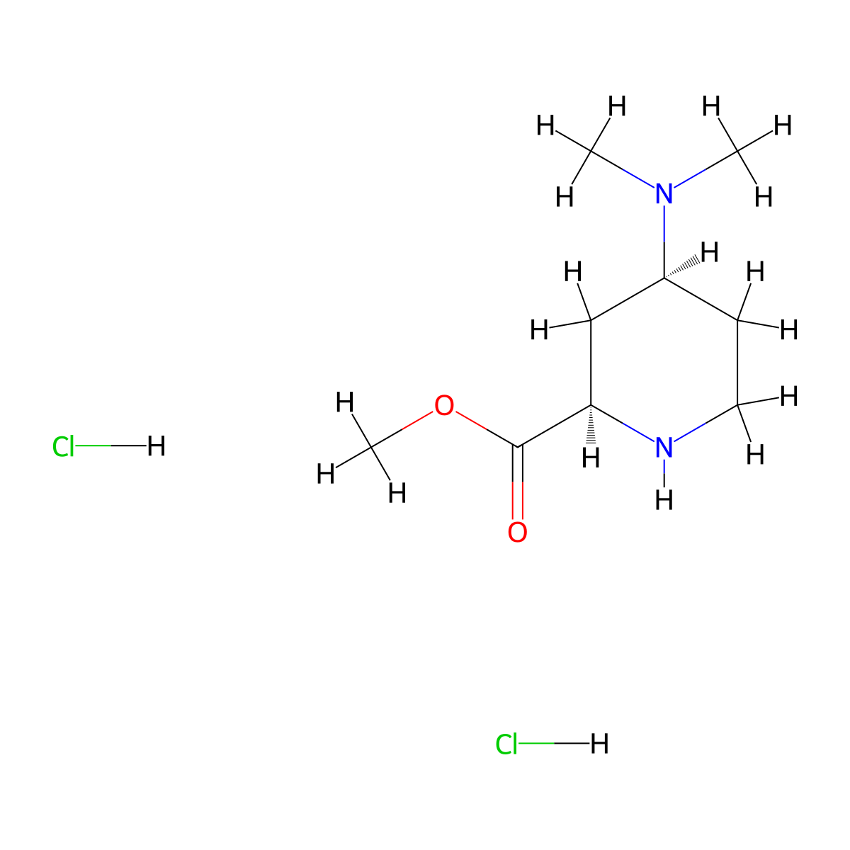 rac-methyl (2R,4S)-4-(dimethylamino)piperidine-2-carboxylate dihydrochloride molecular structure, CAS 2994329-73-4