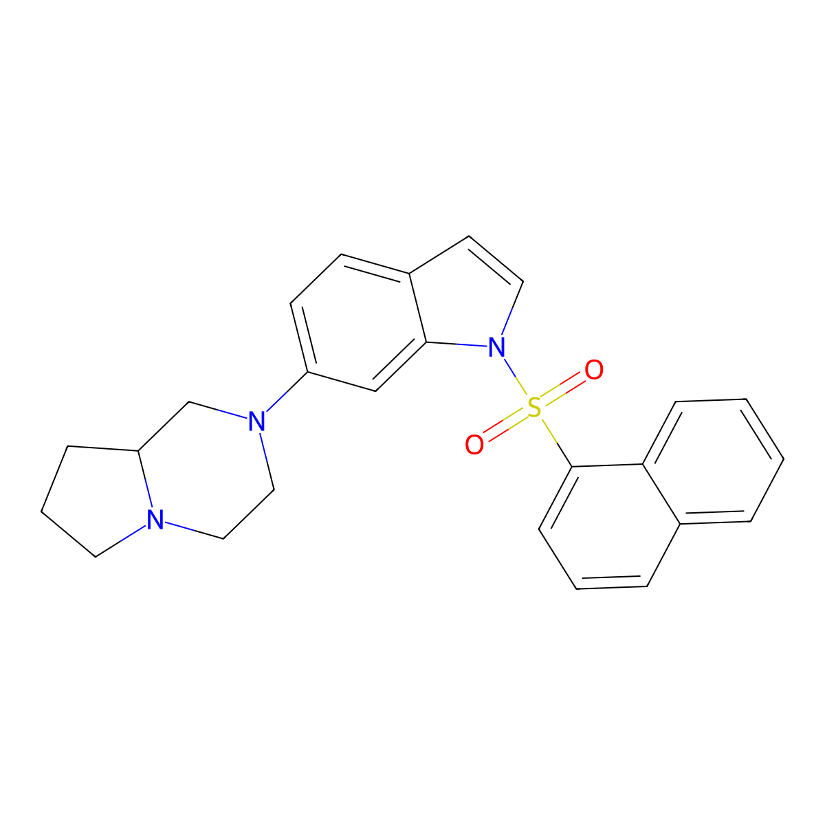 1-(1-Naphthylsulfonyl)-6-(octahydropyrrolo[1,2-a]pyrazine-2-yl)-1H-indole molecular structure, CAS 299433-10-6