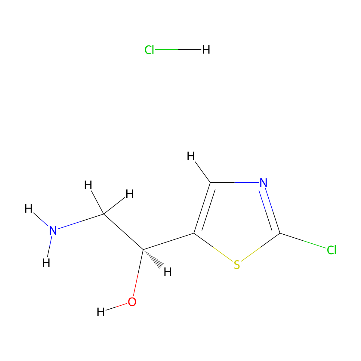 (1S)-2-amino-1-(2-chloro-1,3-thiazol-5-yl)ethan-1-ol hydrochloride molecular structure, CAS 2994330-09-3
