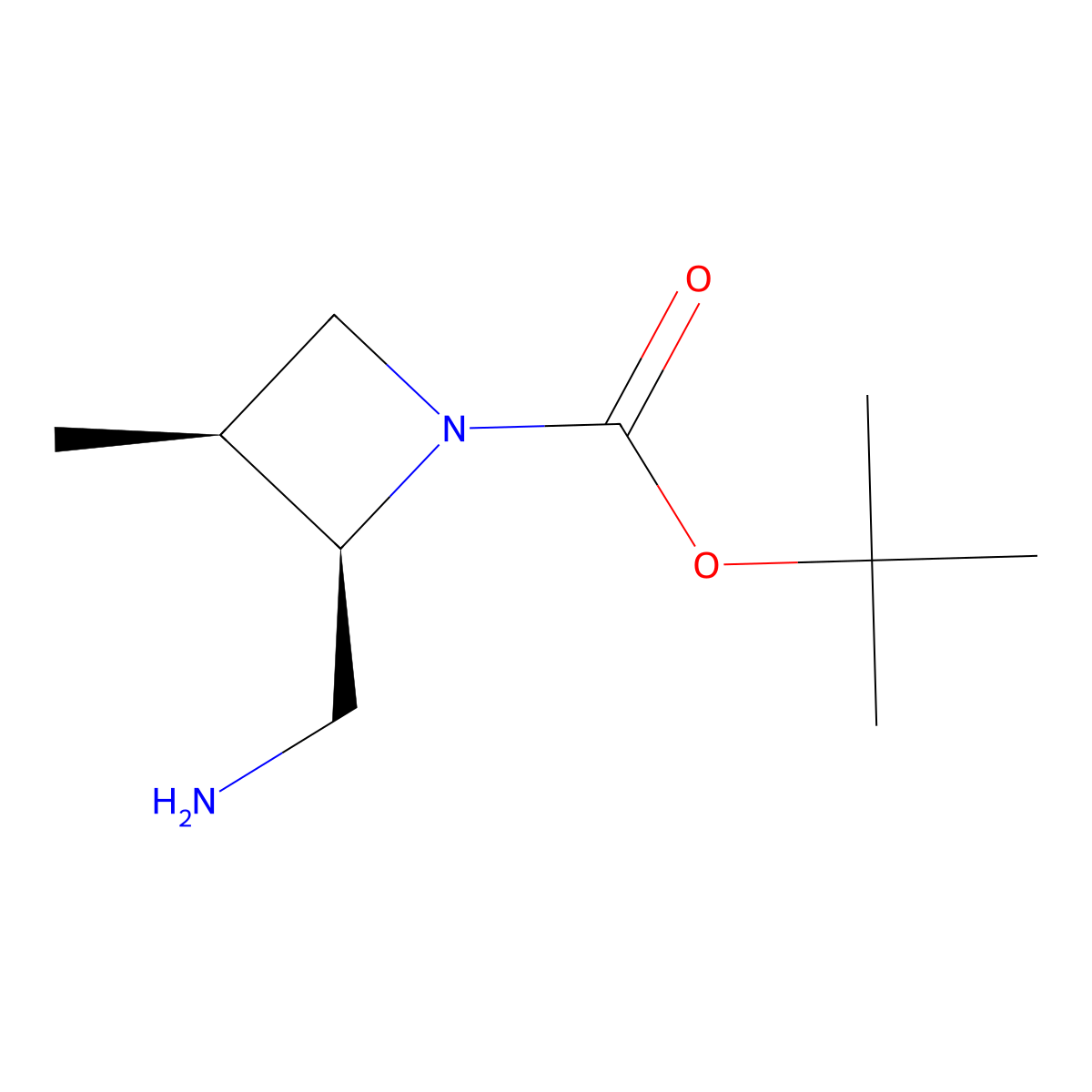rac-tert-butyl (2R,3S)-2-(aminomethyl)-3-methylazetidine-1-carboxylate molecular structure, CAS 2994332-00-0