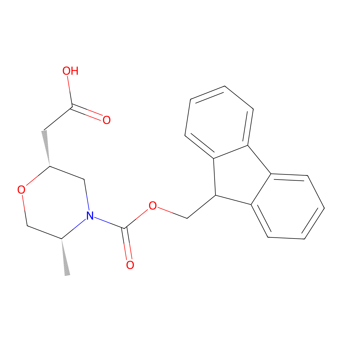 rac-2-[(2R,5R)-4-{[(9H-fluoren-9-yl)methoxy]carbonyl}-5-methylmorpholin-2-yl]acetic acid molecular structure, CAS 2994332-16-8