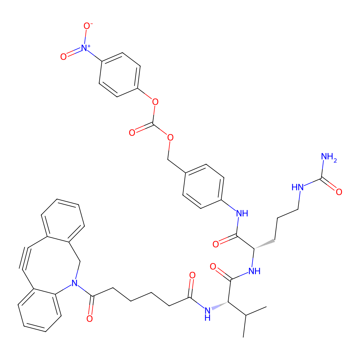 DBCO-C4-Val-Cit-PABC-PNP molecular structure, CAS 2994332-18-0
