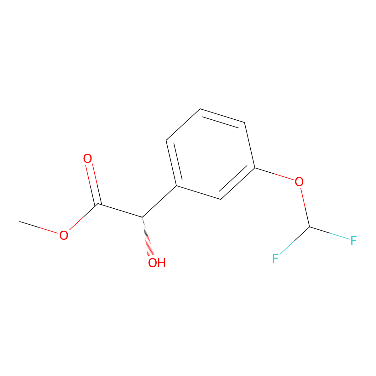 methyl (2S)-2-[3-(difluoromethoxy)phenyl]-2-hydroxyacetate molecular structure, CAS 2994332-36-2