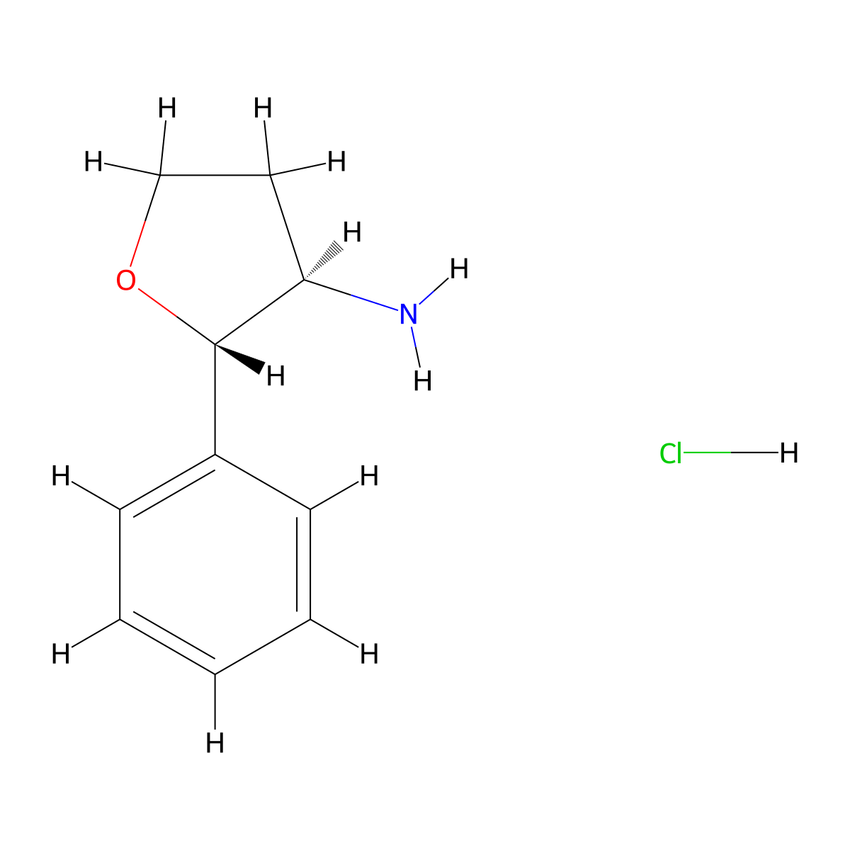 rac-(2R,3S)-2-phenyloxolan-3-amine hydrochloride molecular structure, CAS 2994332-95-3