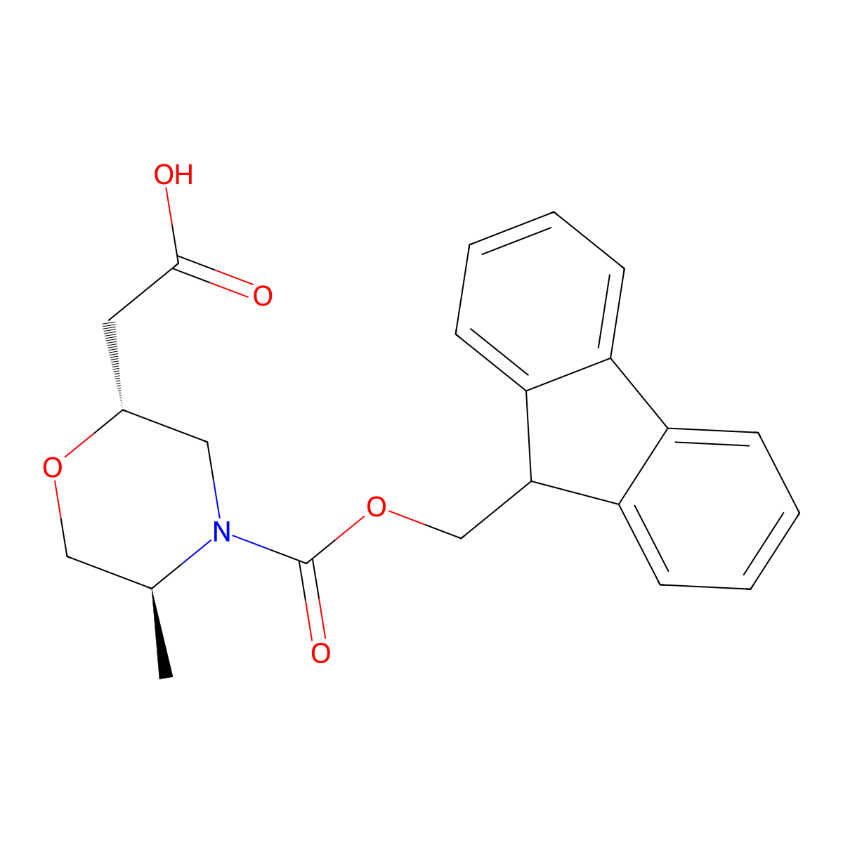 rac-2-[(2R,5S)-4-{[(9H-fluoren-9-yl)methoxy]carbonyl}-5-methylmorpholin-2-yl]acetic acid molecular structure, CAS 2994333-29-6