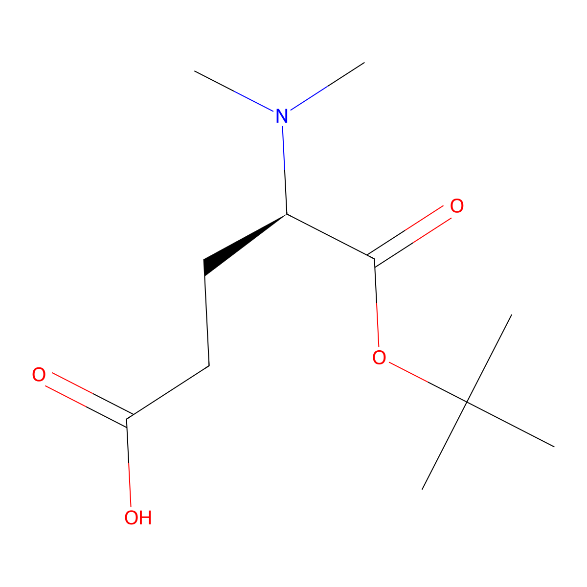 (4R)-5-(tert-butoxy)-4-(dimethylamino)-5-oxopentanoic acid molecular structure, CAS 2994333-64-9