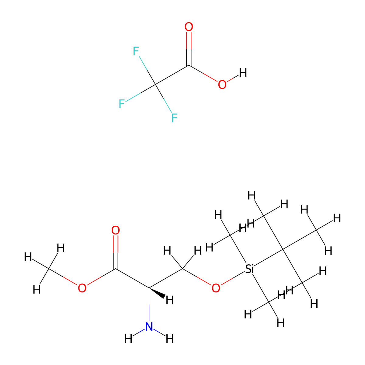 O-(tert-Butyldimethylsilyl)-L-serine Methyl Ester Trifluoroacetate molecular structure, CAS 2994334-70-0