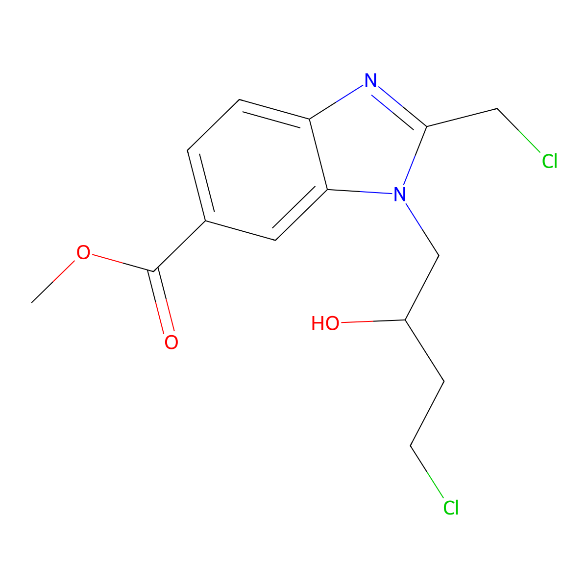 Methyl (S)-1-(4-Chloro-2-hydroxybutyl)-2-(chloromethyl)benzimidazole-6-carboxylate molecular structure, CAS 2994334-92-6