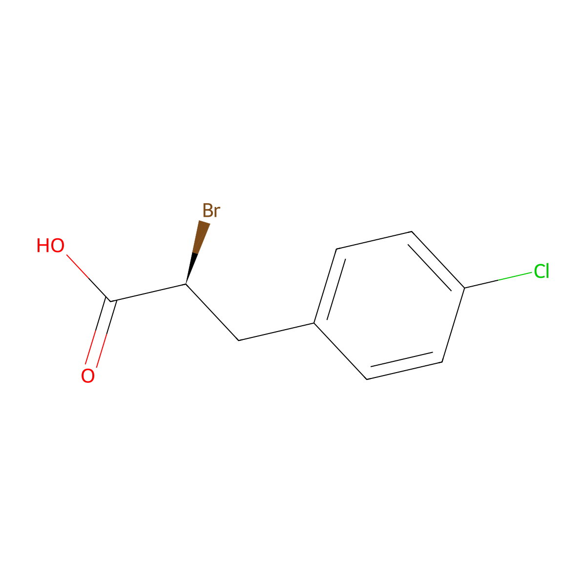 (2S)-2-bromo-3-(4-chlorophenyl)propanoic acid molecular structure, CAS 2994335-08-7