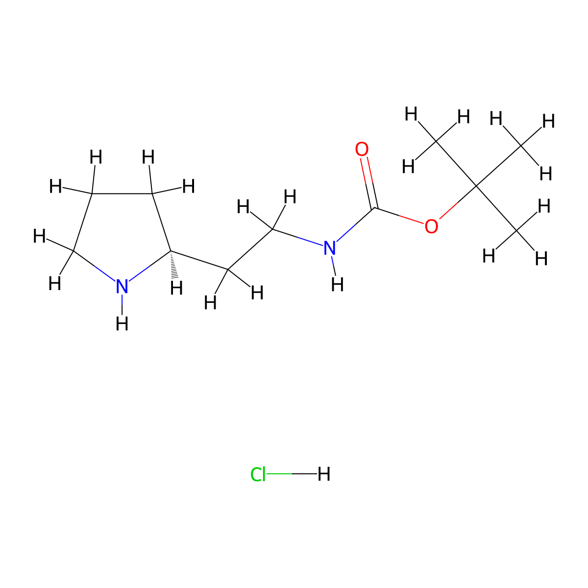 tert-butyl N-{2-[(2S)-pyrrolidin-2-yl]ethyl}carbamate hydrochloride molecular structure, CAS 2994335-19-0