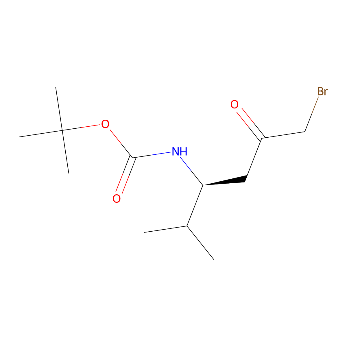 tert-butyl N-[(3S)-6-bromo-2-methyl-5-oxohexan-3-yl]carbamate molecular structure, CAS 2994335-96-3