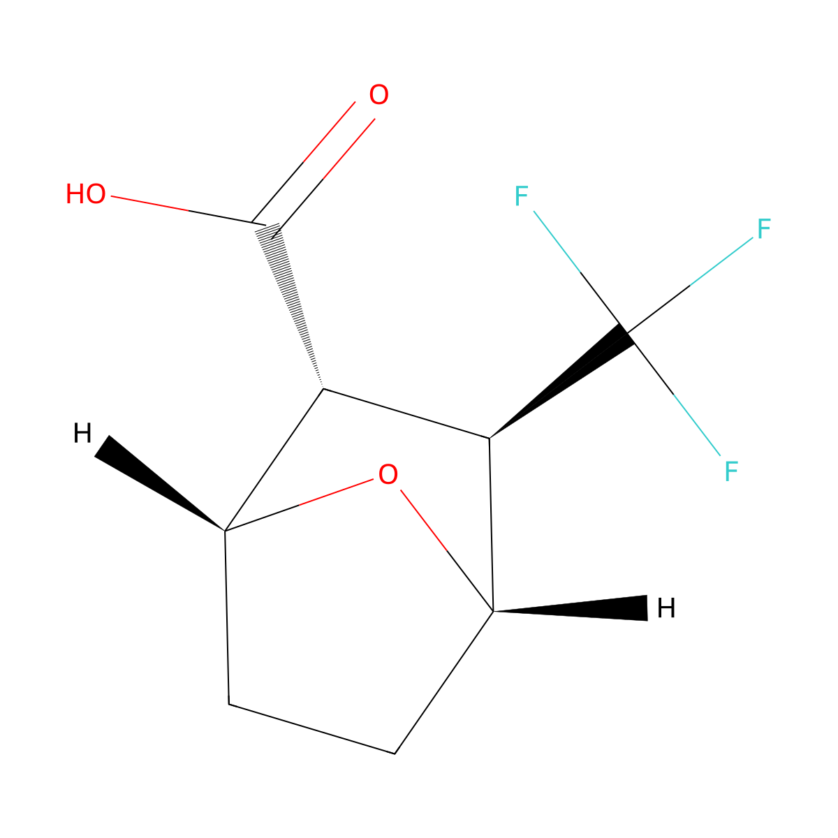 rac-(1R,2R,3R,4S)-3-(trifluoromethyl)-7-oxabicyclo[2.2.1]heptane-2-carboxylic acid molecular structure, CAS 2994336-08-0